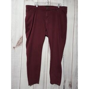 East Adeline Pants Womens 24 Burnt Red Skinny Stretch High Rise‎ Plus Size